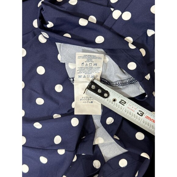 Lands End Womens Navy Long Sleeve Polka Dot Shirt S/L Stretchy Fabric Light Top - Picture 5 of 7